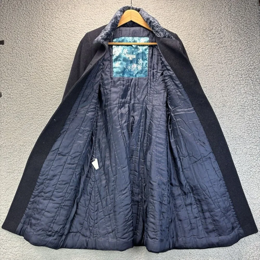 Victorian Edwardian Wool Jacket Driving Coat Fur Collar Sleeve Italy Sz 38 8 VTG